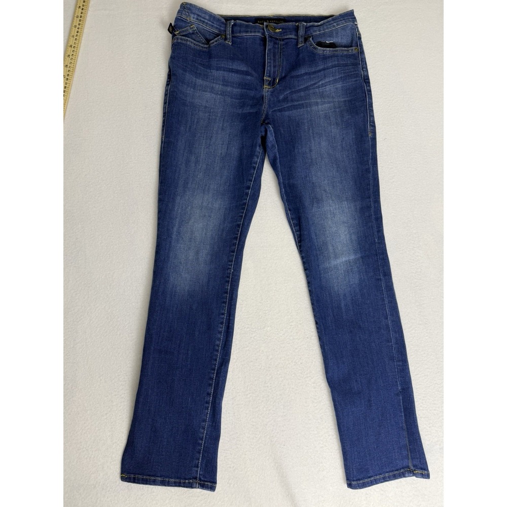 Womens Size 12 M ROCK & REPUBLIC Berlin Straight Leg Mid Rise Denim Blue Jeans